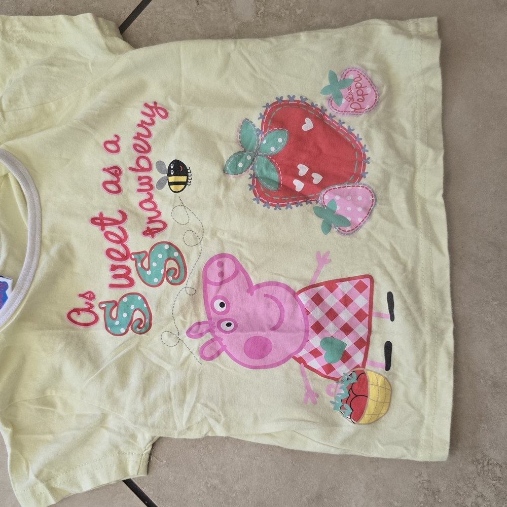 Peppa Pig Pink and Yellow Short Sleeve Tee